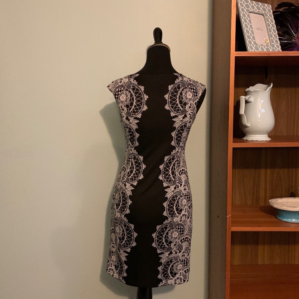 ALFANI Black and White Petite Dress - 2P - Picture 2 of 3